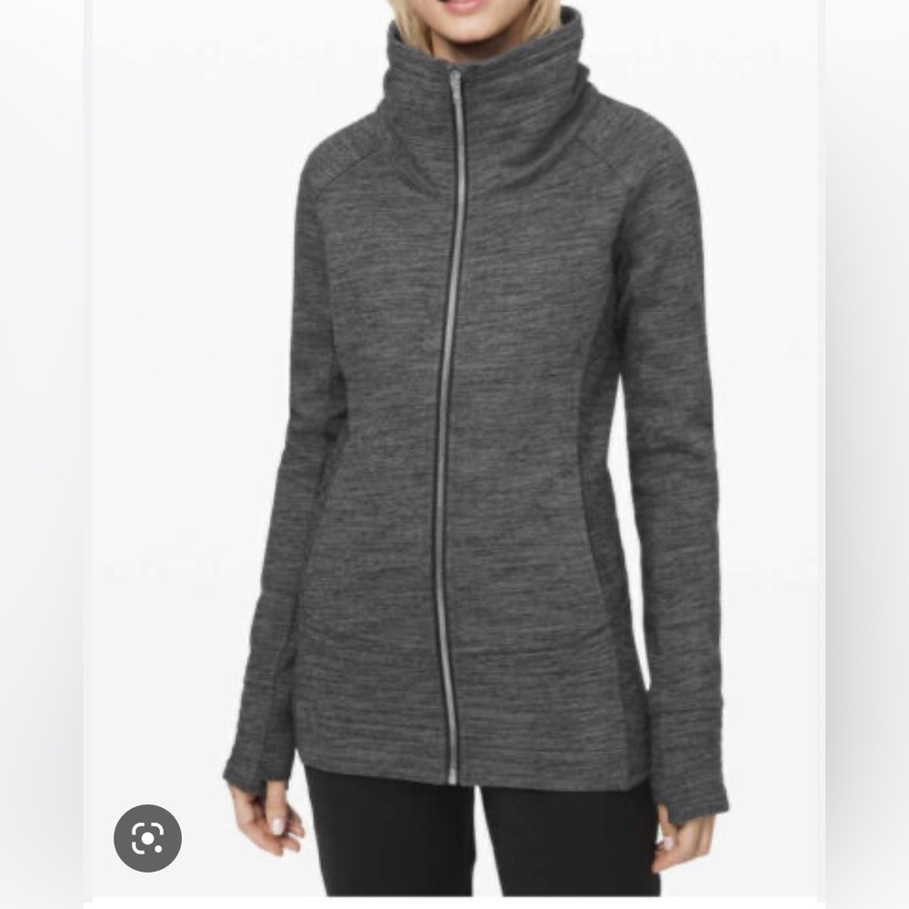 Lululemon Radiant II Heathered Core Dark Gray Zip Up Jacket size 6